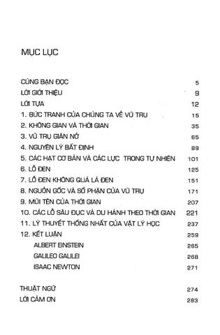 Mục lục - Lược sử thời gian